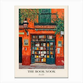 Seville Book Nook Bookshop 4 Poster Canvas Print