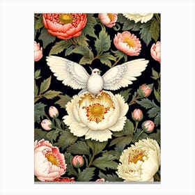 William Morris Dove And Peonies Canvas Print