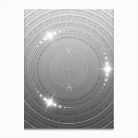 Geometric Glyph in White and Silver with Sparkle Array n.0058 Canvas Print