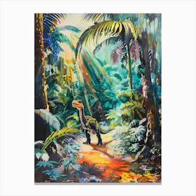 Dinosaur In The Sunlight In The Jungle Canvas Print