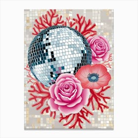 Disco Ball And Roses 1 Canvas Print