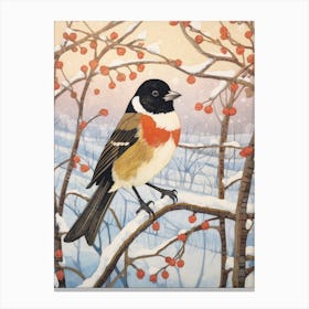 Bird Illustration Magpie 1 Canvas Print