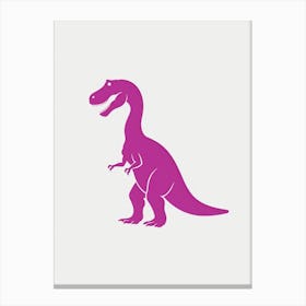 Magenta T Rex Silhouette 1 Canvas Print