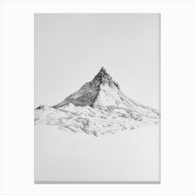 Pico De Orizaba Mexico Line Drawing 1 Canvas Print