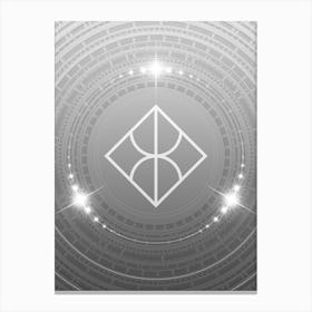 Geometric Glyph in White and Silver with Sparkle Array n.0092 Canvas Print