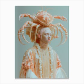 "Dreamy Portrait: Woman and Crab" Canvas Print