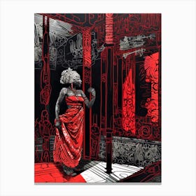 Lady Afrika I - 'A Woman In Red' Canvas Print
