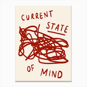 Current State of Mind Red Canvas Print