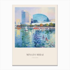 Minato Mirai 21 Yokohama Japan Vintage Cezanne Inspired Poster Canvas Print