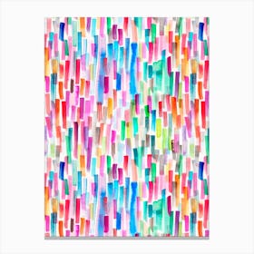 Colorful Brushstrokes Multicolored Canvas Print