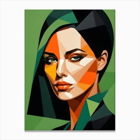Geometric Woman Portrait Pop Art (43) Canvas Print