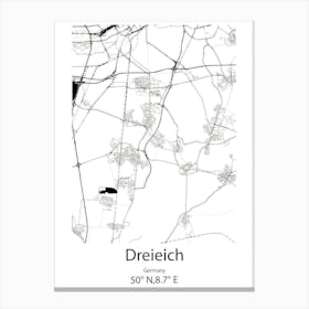 Dreieich,Germany Minimalist Map Canvas Print