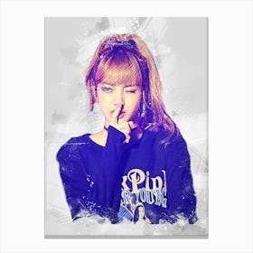 Black Pink Lisa Short Hair Canvas Print