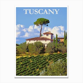 Tuscany, Italy Travel Poster, Karen Arnold Canvas Print