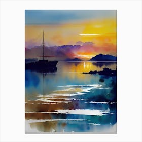 Sunset Sailboat Canvas Print