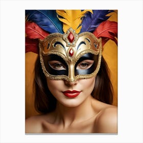 A Woman In A Carnival Mask (31) Canvas Print