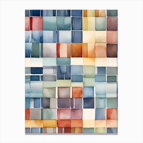 Watercolor Squares 1 Canvas Print