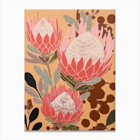 Proteas Flower Big Bold Illustration 4 Canvas Print