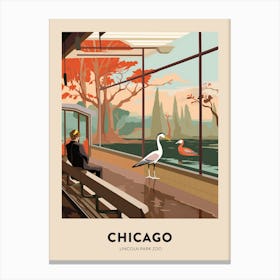 Lincoln Park Zoo Chicago Travel Poster Canvas Print