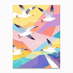 Seagulls In Flight 2 Canvas Print