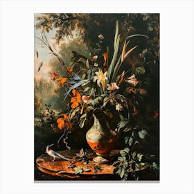 Baroque Floral Still Life Bird Of Paradise 3 Canvas Print