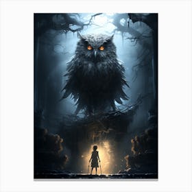 Owl in game art print Canvas Print