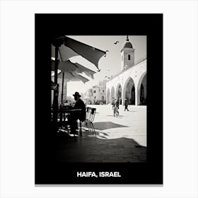 Poster Of Haifa, Israel, Mediterranean Black And White Photography Analogue 2 Canvas Print
