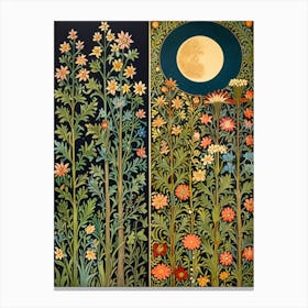 William Morris Moon And Flowers 28 Canvas Print