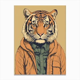 Tiger Illustrations Wearing A Shirt 3 Canvas Print