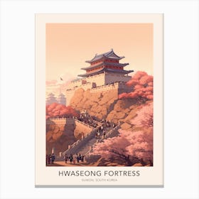 Hwaseong Fortress Suwon South Korea Travel Poster Canvas Print