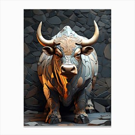 Bull Statue 3d Canvas Print