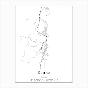 Kiama,Australia Minimalist Map Canvas Print