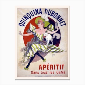 Vintage Poster Advertising French Alcohol Dubonet Canvas Print