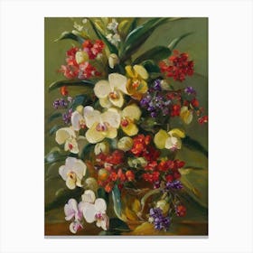 Orchids Painting 3 Flower Canvas Print