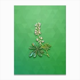 Vintage Half Shrubby Lupine Botanical Art on Classic Green n.0037 Canvas Print