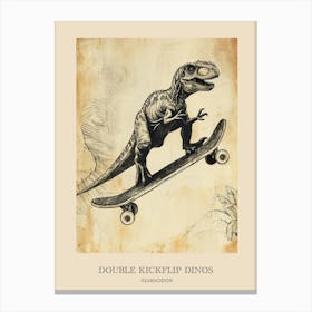 Iguanodon Vintage Dinosaur Poster 1 Canvas Print