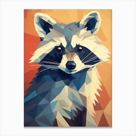 Raccoon Woodlands Illustration 1 Canvas Print