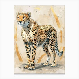 Cheetah Precisionist Illustration 3 Canvas Print