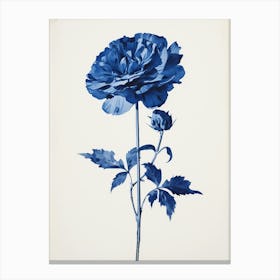 Blue Botanical Peony 1 Canvas Print