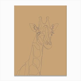 Giraffe - Boho, Line Art 19 Canvas Print