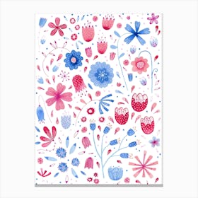 Watercolor Wild Flowers Canvas Print