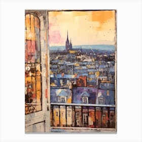 Winter Cityscape Paris France 1 Canvas Print
