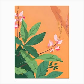 Pink Flowers In The Desert Canvas Print