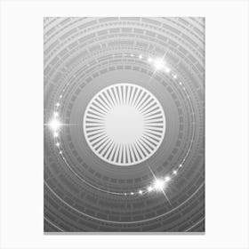 Geometric Glyph in White and Silver with Sparkle Array n.0189 Canvas Print
