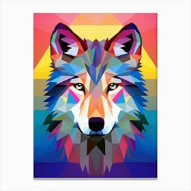 Wolf Geometric Abstract 5 Canvas Print