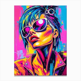 Sexy Girl In Sunglasses Canvas Print