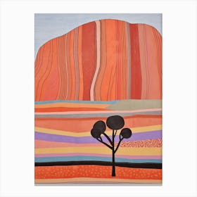 Uluru Australia 2 Colourful Mountain Illustration Canvas Print