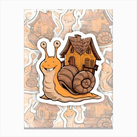 Snail House Sticker 1 Canvas Print