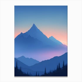 Misty Mountains Vertical Composition In Blue Tone 94 Canvas Print