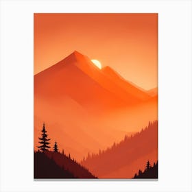 Misty Mountains Vertical Composition In Orange Tone 8 Canvas Print